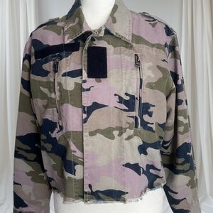 Zadig and Voltaire Cropped Camo Jean Jacket Size Small